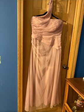 DKNY One-Shoulder Blush Pink Formal Dress